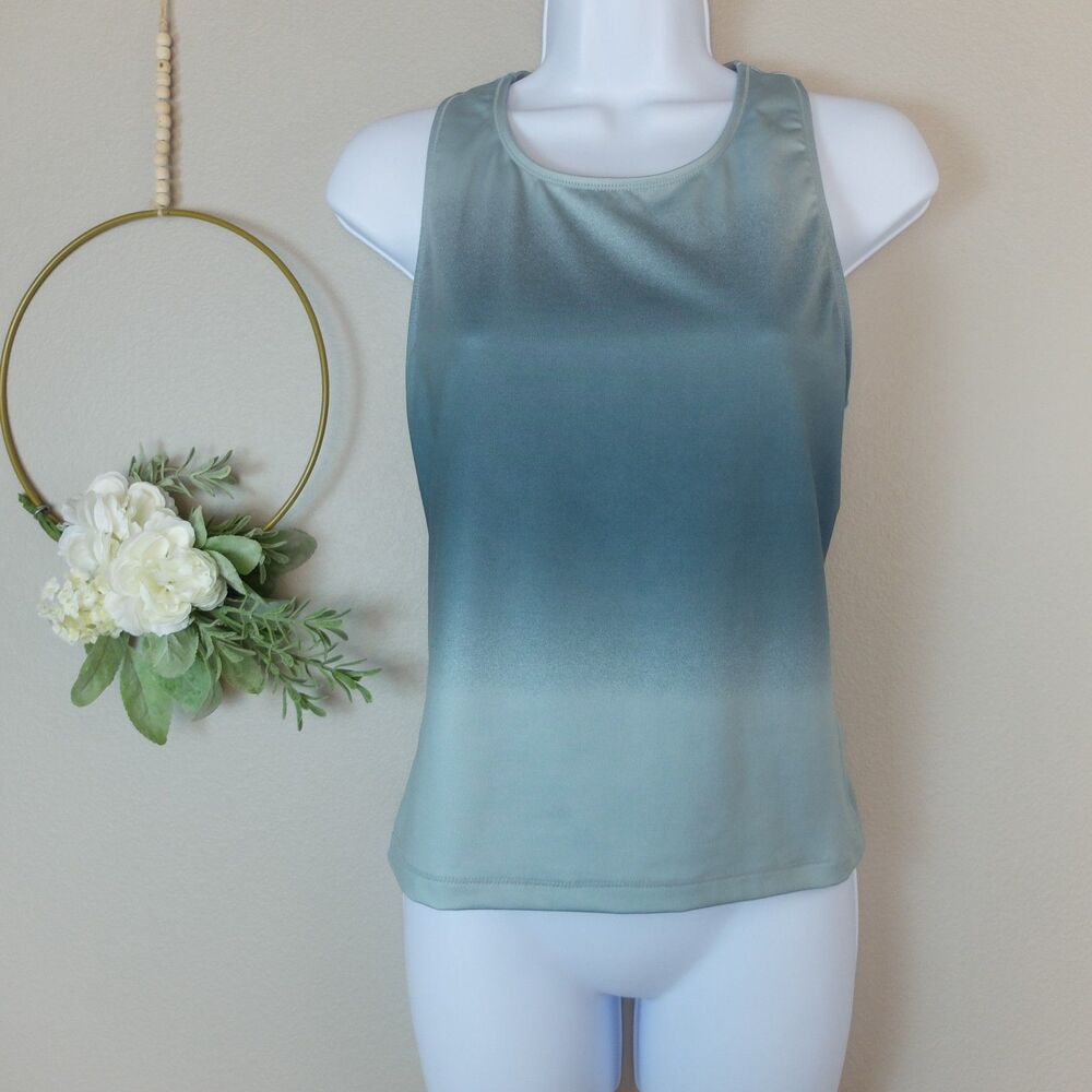 Danskin Green Ombre Racerback Tank Top Size Large